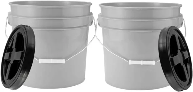 3.5 Gallon Food Grade Bucket Pail with White AirTight Screw On Lid