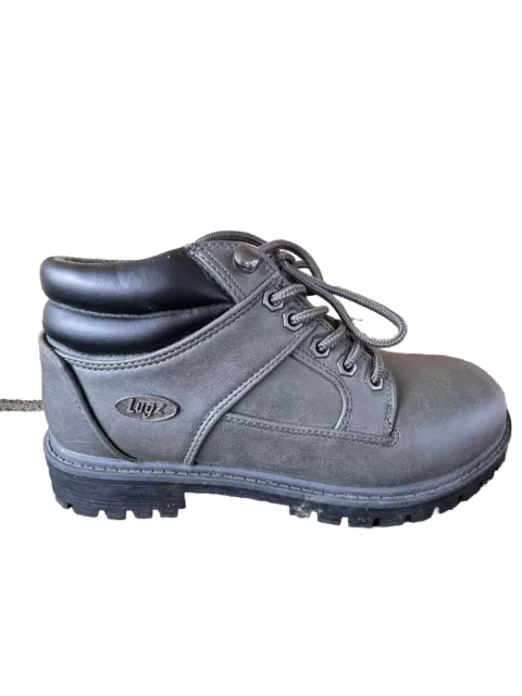 Lugz Mens Savoy Sr Grey Lace-Up Work Shoes/Boots Sz 7 Medium Slip Resistant