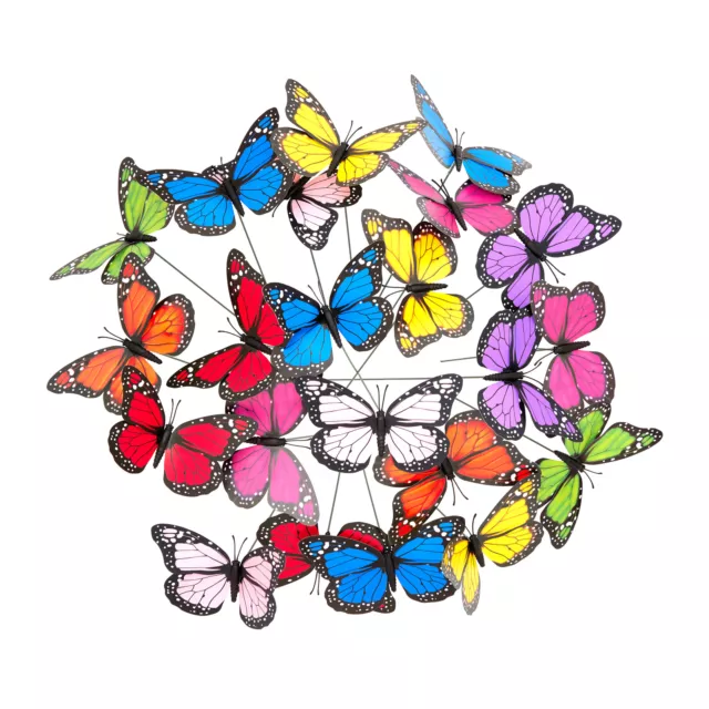 Mariposas decorativas, Decoración jardín balcón y macetas, 36 unidades