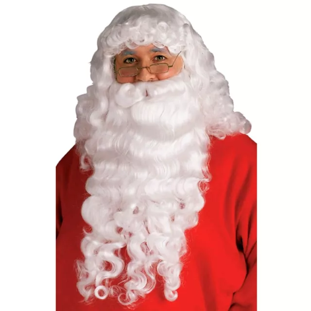 Santa Beard Wig Set Father Christmas White Mens Costume Fancy Dress Smurf Gnome