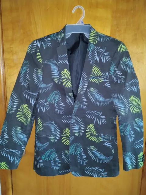 Black Tropical Lined Cotton 1 Button Suit Jacket Sport Coat by ASOS Size 38