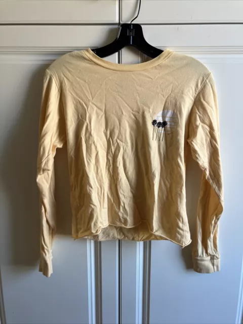 Roxy Crop Top Long Sleeve Sunset Surfer Beach Size XS