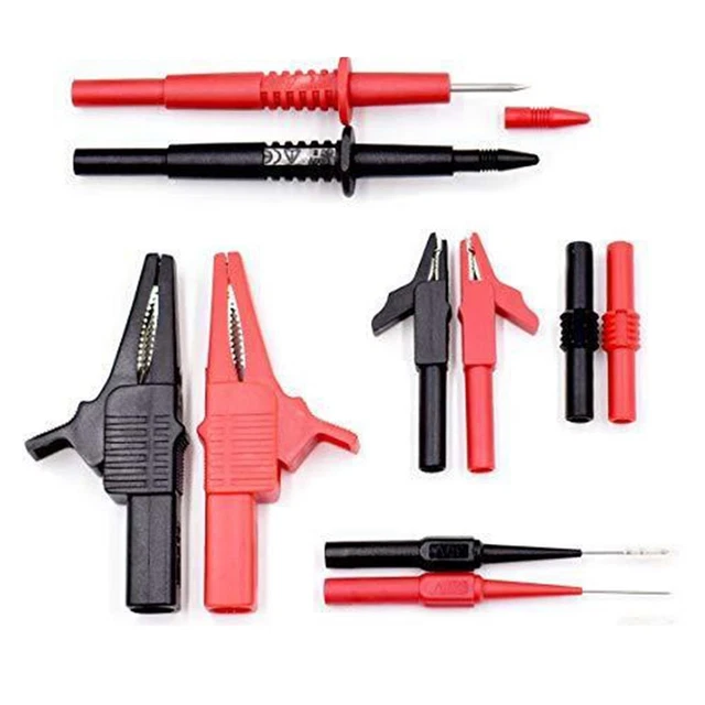 Neuf Multimètre Essai Câble Kit 4mm Banane Prise Alligator Pince Piercing Sonde