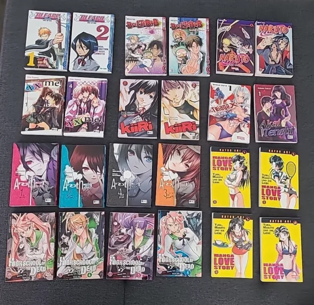 Manga Sammlung TOP Titel Anime 24 Bücher Konvolut (xx Me, Naruto, Another Etc.)
