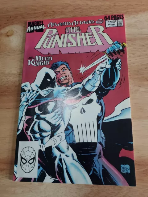 PUNISHER ANNUAL #2 (1989) 9.4 NM /1st Punisher vs Moon Knight Cover!