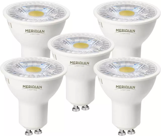LED GU10 Light Bulb Cool White 6500K - 50W Halogen Spotlight Equivalent 5 Pack