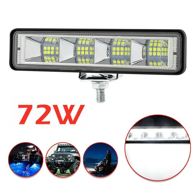 72W 24-LED Blanc Travail Léger Barre Spot Projecteur Combo Faisceau SUV Bateau