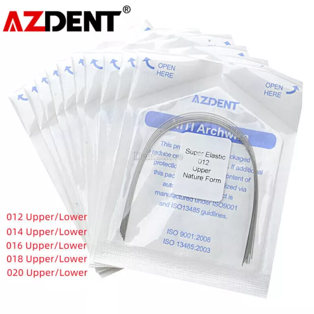 10pcs Dental Orthodontic Super Elastic Niti Round Arch Wire Natural Form AZDENT