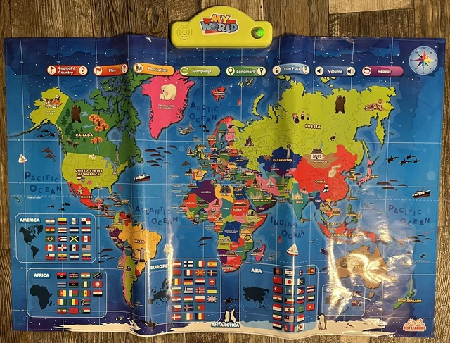 BEST LEARNING I-POSTER My World Interactive Map Educational Talking Toy ...