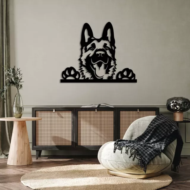 Wall Art Home Decor Metal Acrylic 3D Silhouette Poster USA German Shepherd