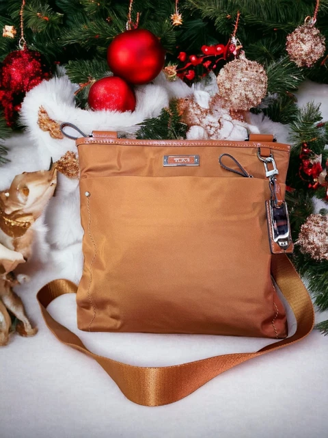 TUMI Crossbody Orange Nylon Silver Hardware