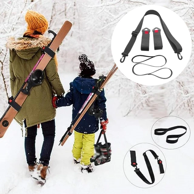 Ski Pole Carrier Straps Set Holder Ski Boot Straps for Men Women Skiing