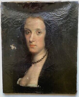 Early 19th Century Circle Francisco de GOYA Portrait of Lady with Necklace Oil