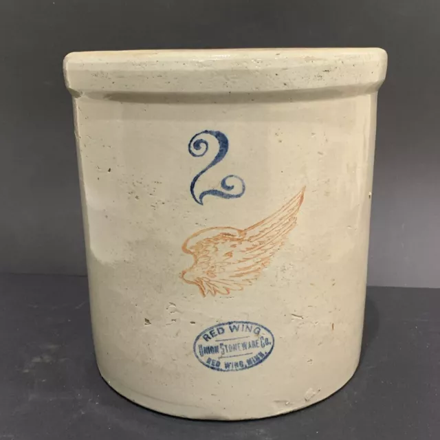 Vintage Red Wing Union Stoneware 2 Gallon Crock Made In Minnesota