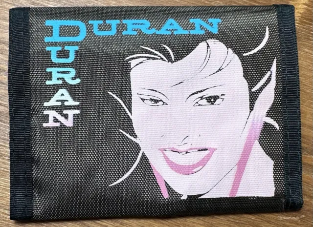 NOS Vintage 1980s Duran Duran Nylon Bi-Fold Wallet Brown NEW Patrick Nagel