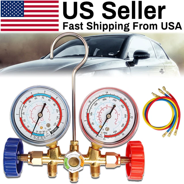 R12 R22 R134A R502 HVAC A/C Refrigeration Charging Service Manifold Gauge Set