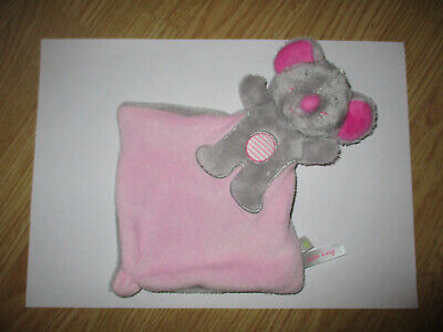 Doudou B8G doudou plat souris grise rayé gris 3 petits chatons SUCRE D'ORGE 