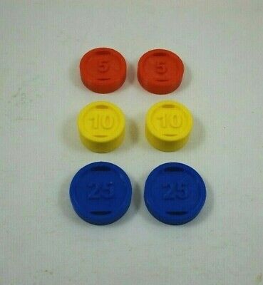 SIX REPLACEMENT COINS -Non-Original- Fisher Price Cash Register Coins - **926**
