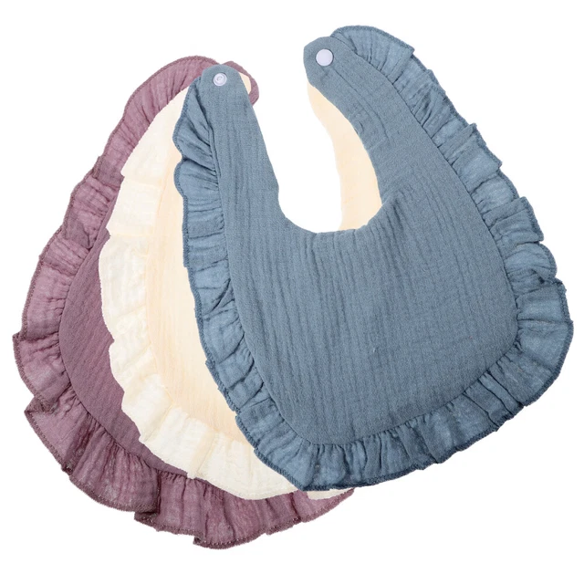 3 pcs Baby Teething Bibs Infant Drool Bibs Cotton Drooling Bibs Baby Girl Bibs