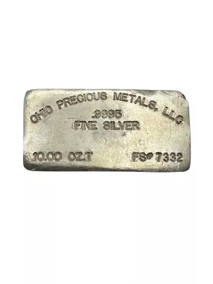 OPM Ohio Precious Metals 10 oz. Silver Bar .999 Fine Silver PRE MUSHROOM Vintage