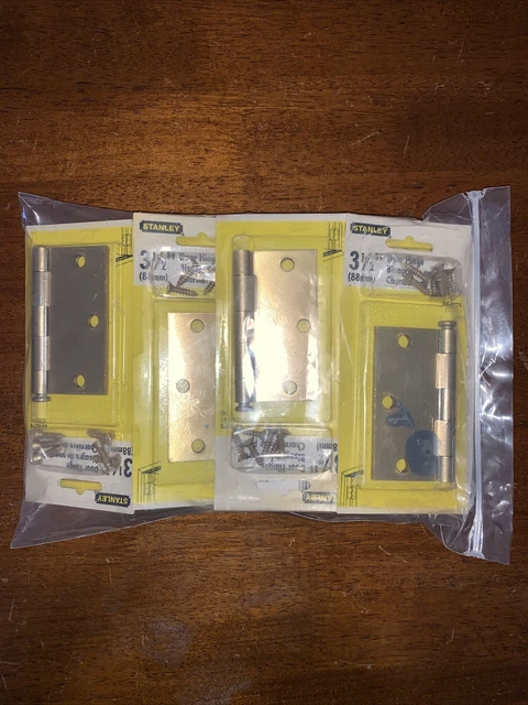 Lot of 17 Stanley Hardware S690-287 3-1/2" Square Corner Door Hinge Satin Brass