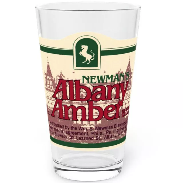 Newman's Amber Ale Pint Glass, Newman Brewing, Albany NY Craft Beer Mircobrewery