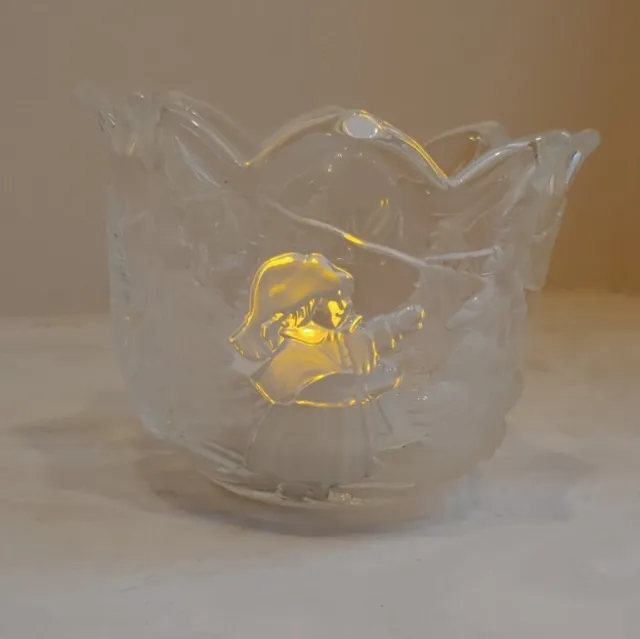 Mikasa Christmas Story Crystal Clear Glass Votive/Tea Light Candle Holder 3.25"