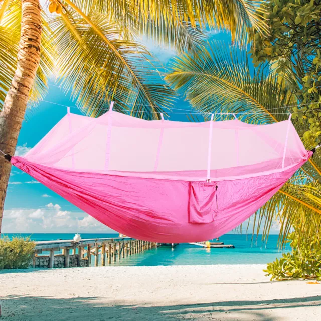 1-2 Person Hammock with Mosquito Net Quick-Drying Hanging Hammock Hiking Camping