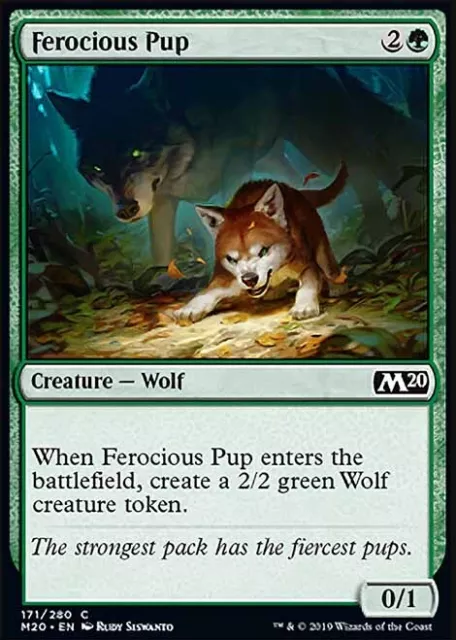 MTG Magic the Gathering Ferocious Pup (171/357) Core Set 2020 LP