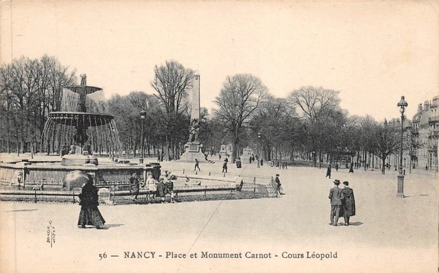 CPA NANCY Place et monument Carnot - Cours Léopold