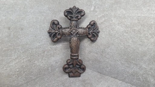 VTG Cast Iron Ornate Crucifix 4"