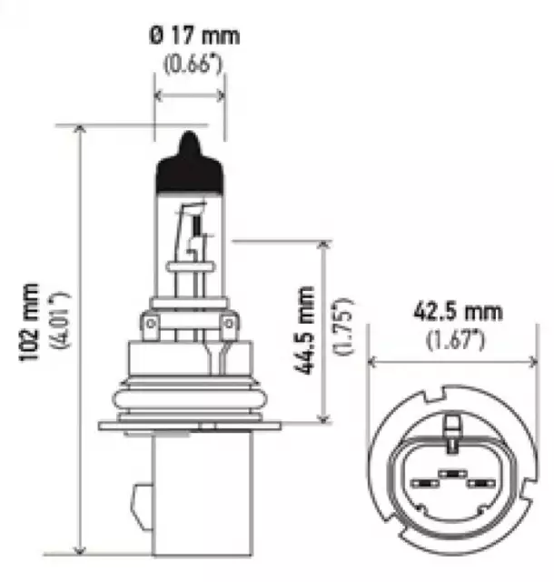 Hella 9007 HB5 12V 65/55W Halogen Bulb PX29t 3