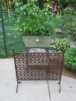 Antique Hand Forged Wrought Iron Fireplace Screen Primitive/Arts & Crafts 24 Lbs