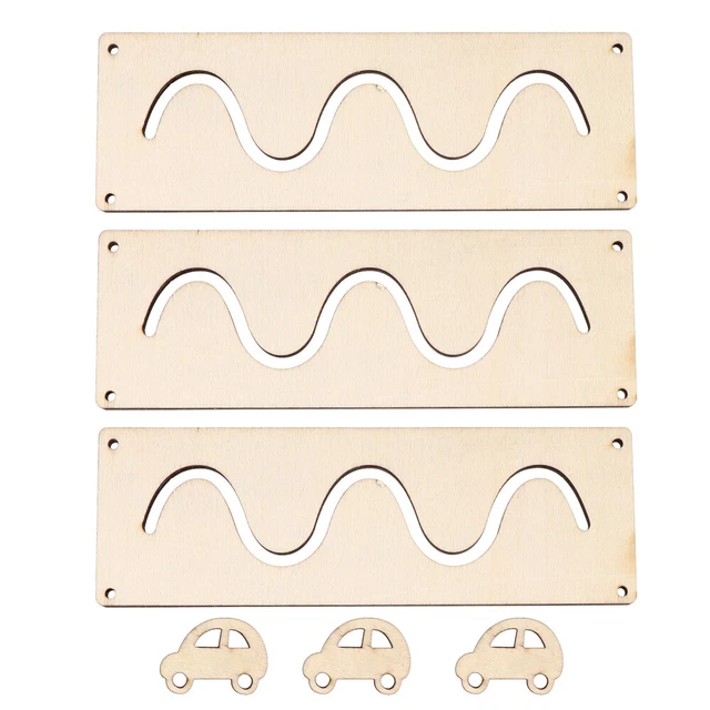 3 set divertenti puzzle fai da te legno patatine bambini artigianato giocattolo fai da te graffiti