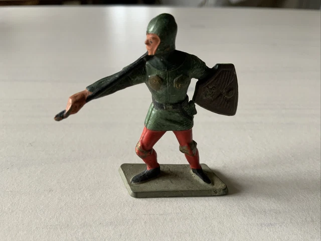 Figurine Starlux Moyen Âge (réf 6101) - Lance, Bouclier Et Cape - En Boîte - Occasion