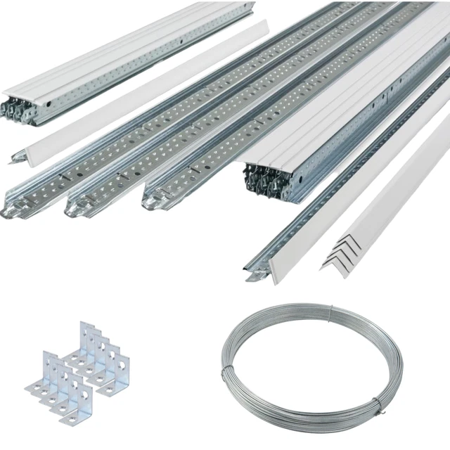 100m2 weiß abgehängtes Deckengittersystem 600 mm x 600 mm Metallrahmen T-Shirt Bar Borte