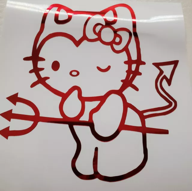 Cute Hello Kitty with Strawberry Sticker Vinyl Decal Windows Laptops  Waterproof!