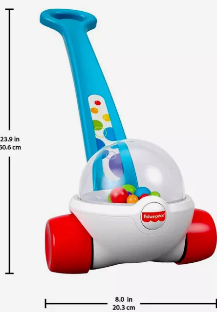 Fisher-Price Corn Popper, Toddler Push Walk & Push Toy, with Ball-popping Sounds