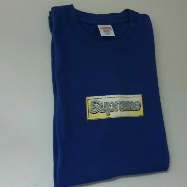 Very rare SS13 Supreme Bling Box Logo Tee blue T-shirt size M medium