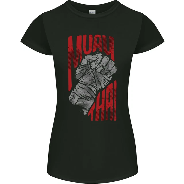 Muay Thai Fighter Fist MMA Martial Arts Womens Petite Cut T-Shirt