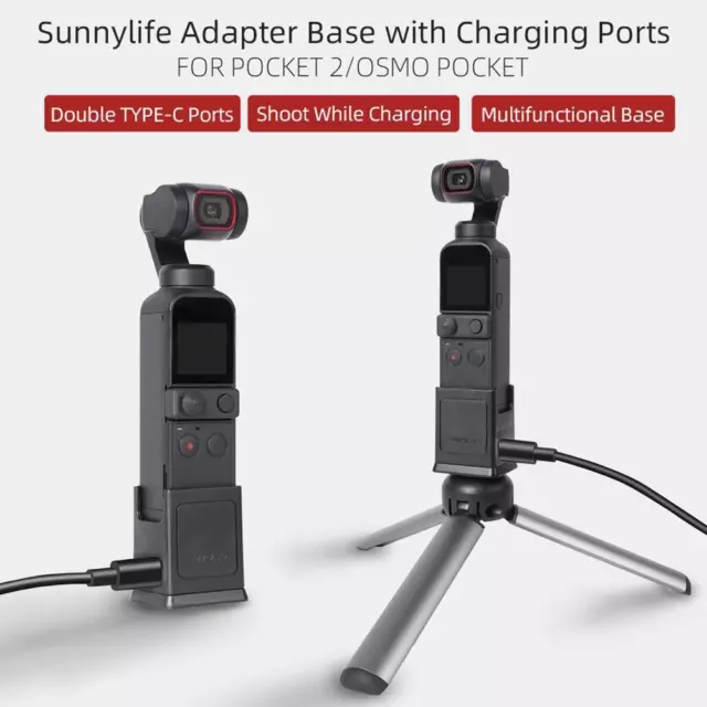 fr Potable Type-C Charging Base Adapter 1/4 Tripod Mount for POCKET 2/OSMO POCKE