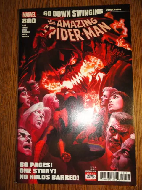 Asombroso Spider-Man #800 Alex Ross Cubierta Clave Rojo Goblin 1st Print Verso