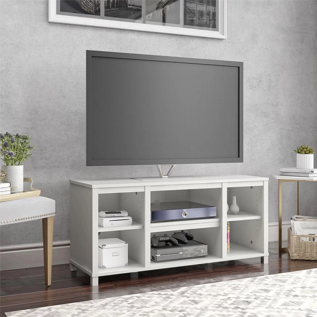 MAINSTAYS PARSONS TV Stand for TVs up to 50", White NEW 68.99 PicClick