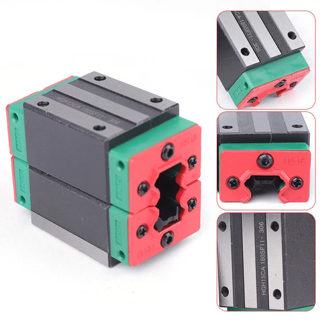 2pcs HGH15CA Linear Rail Block Slider Carriage Block Guideway Bearing Block