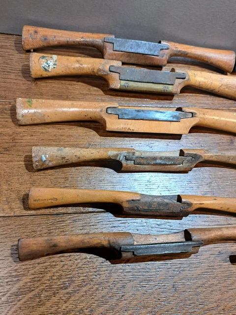 13 vintage boxwood and beach wooden spoke shaves 2