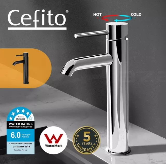 Cefito Bathroom Tap Basin Mixer Tap Sink Laundry Faucet Swivel DIY