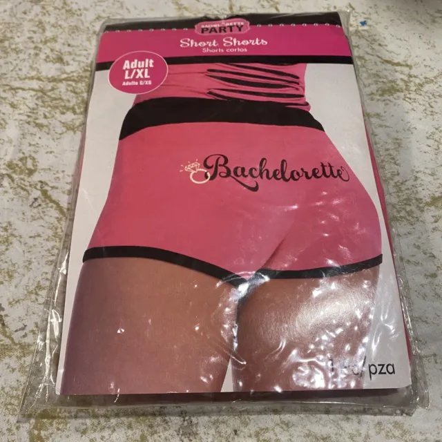 Bachelorette Short Shorts Pink Black Large Extra Large Diamond Ring Sexy Sparkly