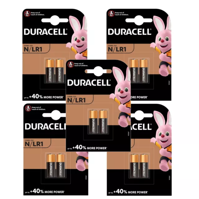 10 x Duracell MN9100 N E90 1.5V LR1 Alkaline Batteries Expiry 2027