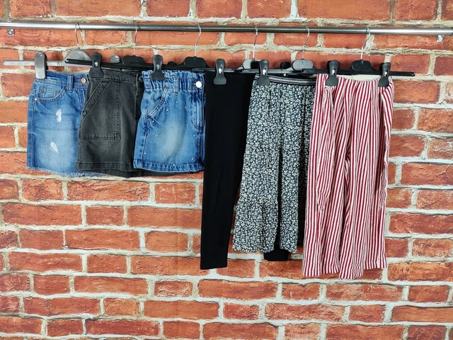 Girls Bundle Age 5-6 Years H&M Zara Next Red Culottes Denim Skirt Leggings 116Cm