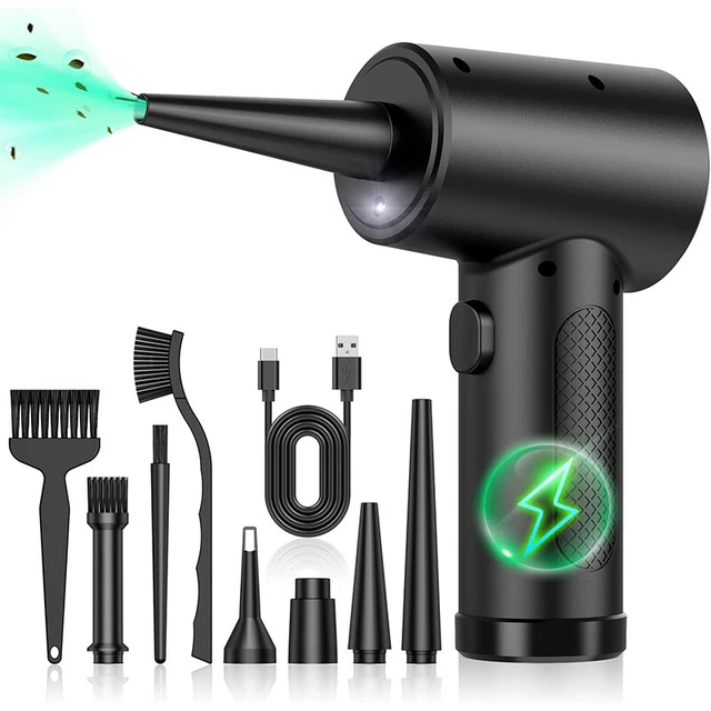 JiGiU Elektrischer Staubgebläse & Druckluftspray 2-in-1 – 125.000 U/min, 8000 MAh Akku, Mit Zubehör Für PC, Auto, Sofa JiGiU Elektrischer Staubgebläse & Druckluftspray 2-in-1 – 125.000 U/min, 8000 MAh Akku, Mit Zubehör Für PC, Auto, Sofa